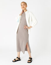 Knitted Midi Dress , Brown (TAUPE), large