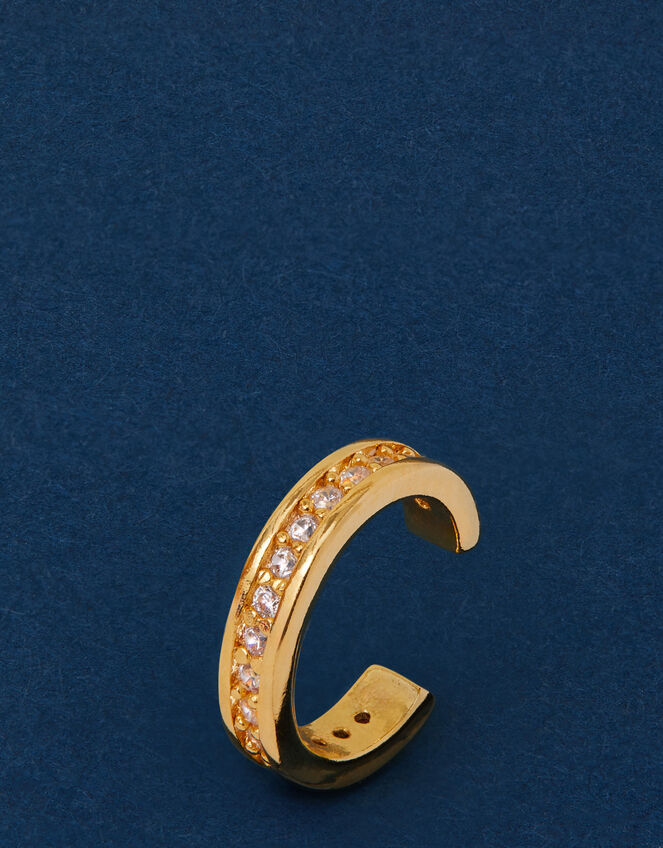 14ct Gold-Plated Sparkle Ear Cuff, , large