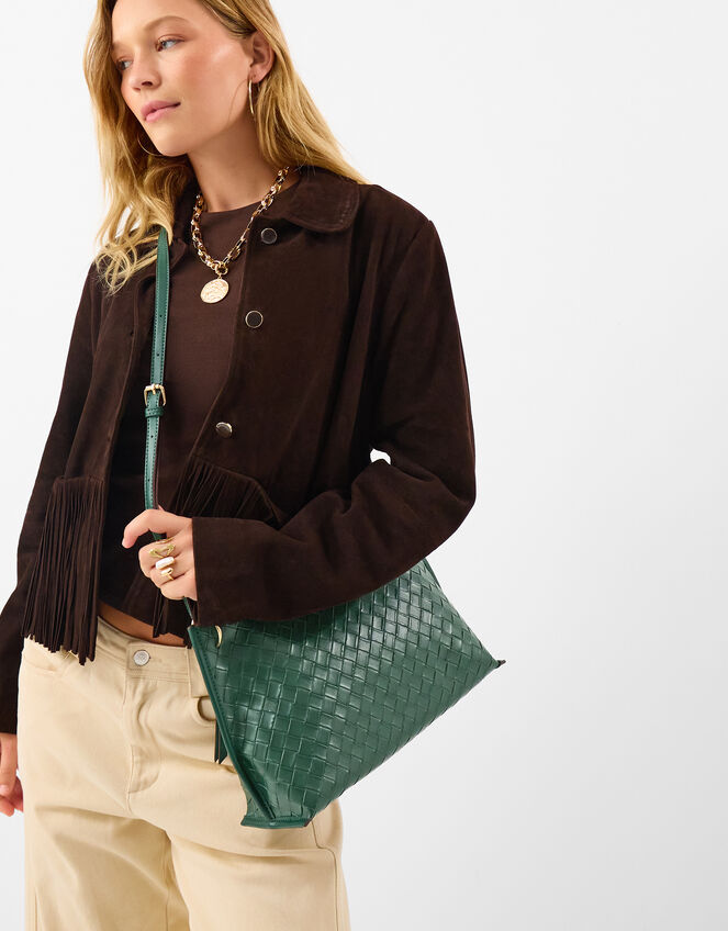 Woven Crossbody Bag, , large