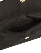 Natasha Suedette Clutch Bag with Chain, , large