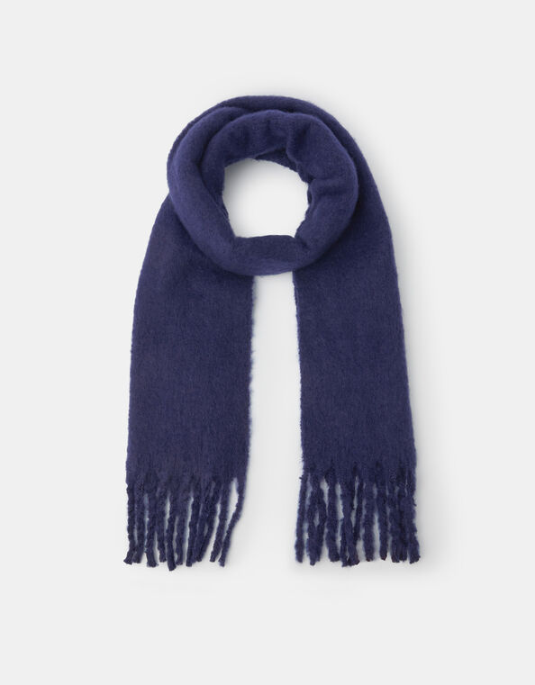 Super Soft Plain Scarf, Blue (NAVY), large