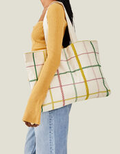Check Stitch Shopper Bag, , large