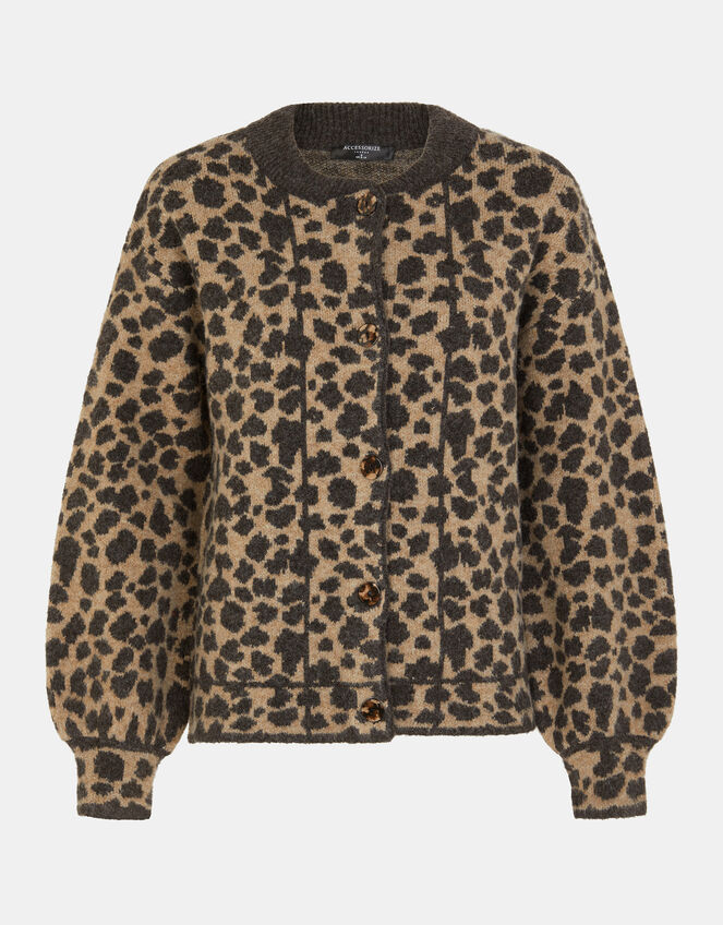 Leopard Print Cardigan, Leopard (LEOPARD), large