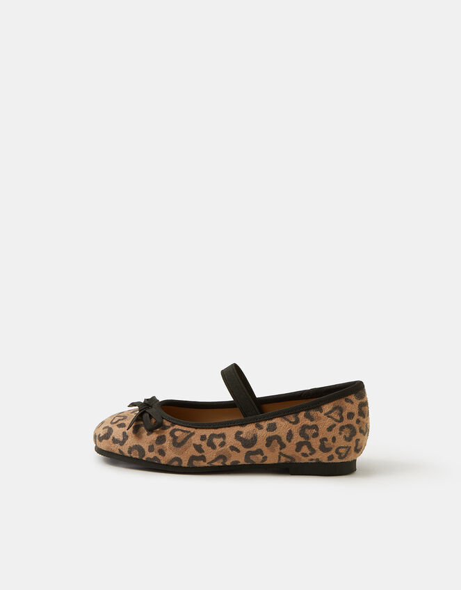 Girls Animal Print Ballerina Flats, Leopard (LEOPARD), large