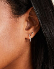 Sterling Silver Plated Hoops Set of Three, , large