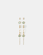 5-Pack Clover Stud & Hoop Earrings, , large