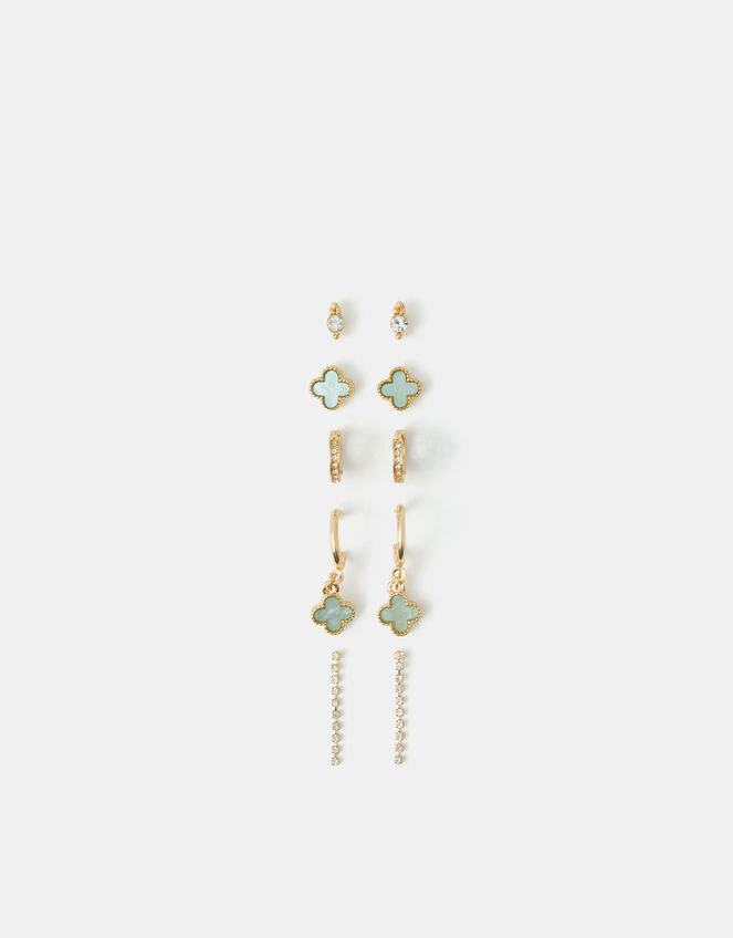 5-Pack Clover Stud & Hoop Earrings, , large