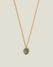 14ct Gold-Plated Aventurine Pendant Necklace, , large