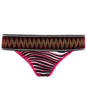 Zebra Elastic Trim Bikini Briefs, Multi (BRIGHTS-MULTI), large