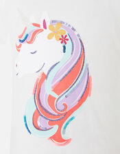 Girls Unicorn T-Shirt, Multi (BRIGHTS-MULTI), large