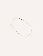 Sterling Silver-Plated Off Cut Semi-Stone Necklace, , large