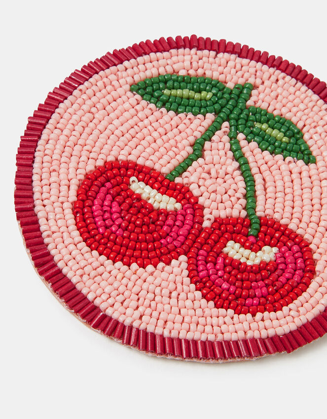Cherry Beaded Coaster, , large