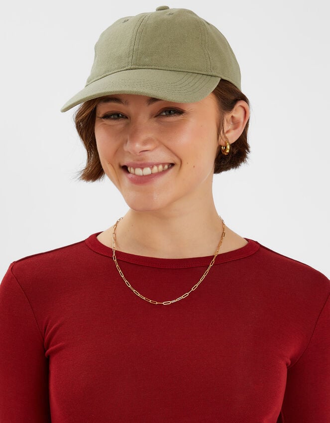 Twill Baseball Cap, Green (KHAKI), large