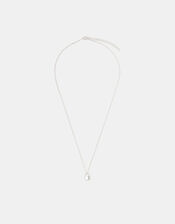 Sterling Silver Lock Pendant Necklace, , large