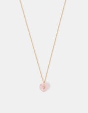 14ct Gold-Plated Rose Quartz Pendant Necklace, , large