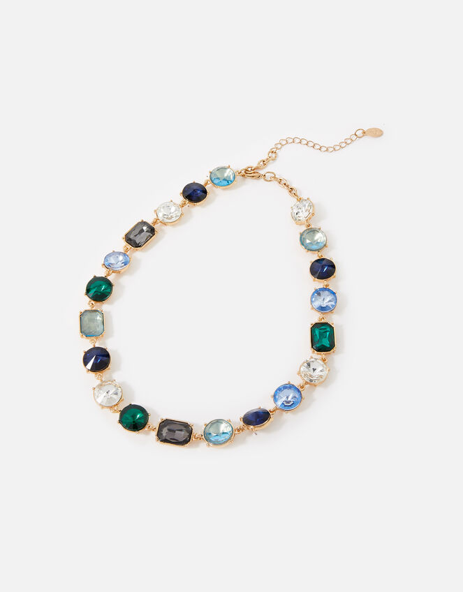 Blue Harvest Mixed Shape Crystal Necklace, , large