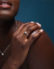 Sterling Silver Molten Ring, Silver (ST SILVER), large