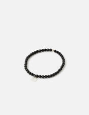 Sterling Silver Root Chakra Bracelet with Black Onyx, , large
