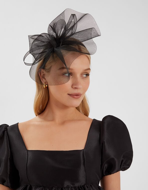 Mini Crin Fascinator, Black (BLACK), large