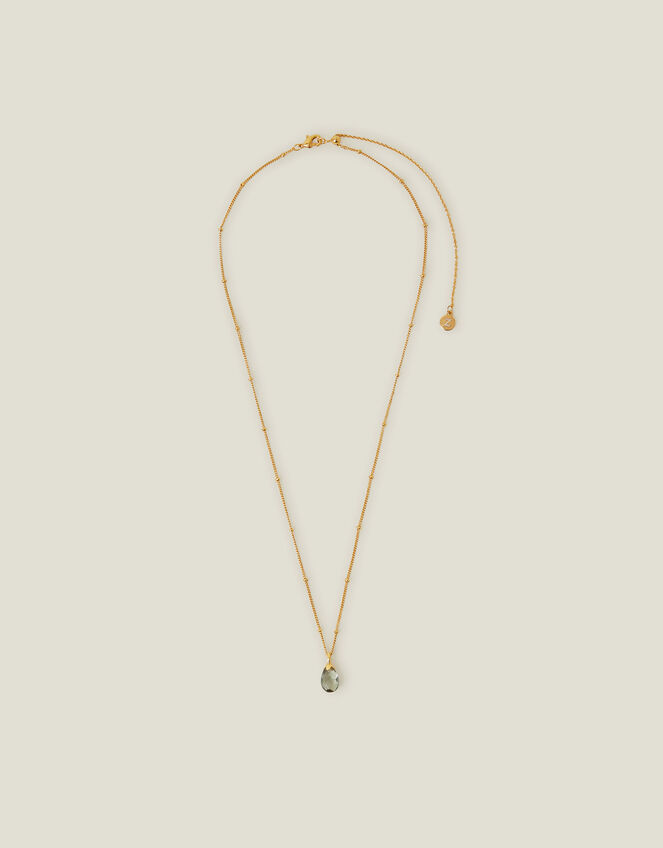 14ct Gold-Plated Pear Drop Pendant Necklace, , large