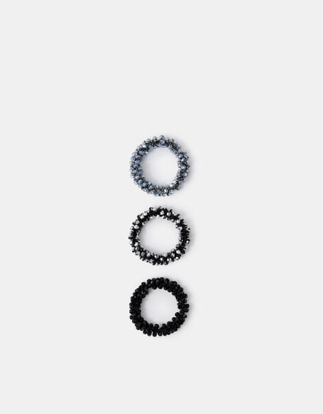 3-Pack Beaded Hair Scrunchies, , large