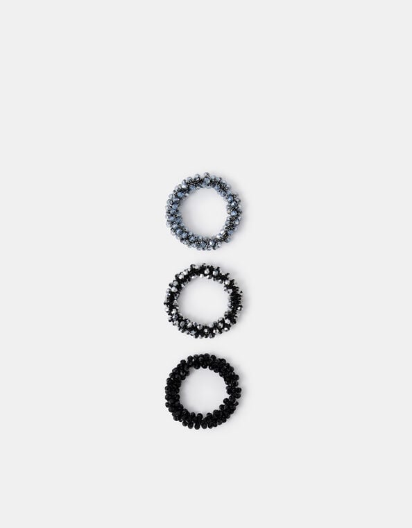3-Pack Beaded Hair Scrunchies, , large
