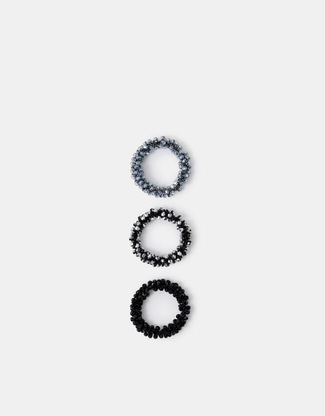 3-Pack Beaded Hair Scrunchies, , large