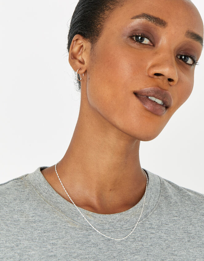 Sterling Silver Twist Chain Necklace, , large