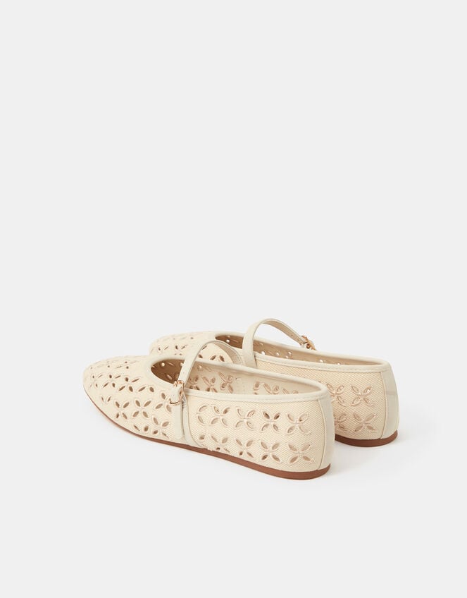 Cut Out Mary Jane Ballet Flats, Cream (CREAM), large