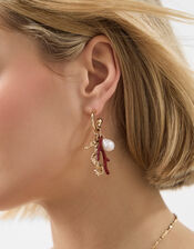 Seahorse Charm Hoop Earrings, , large