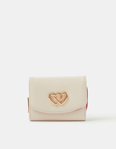 Double Heart Faux Leather Purse, , large