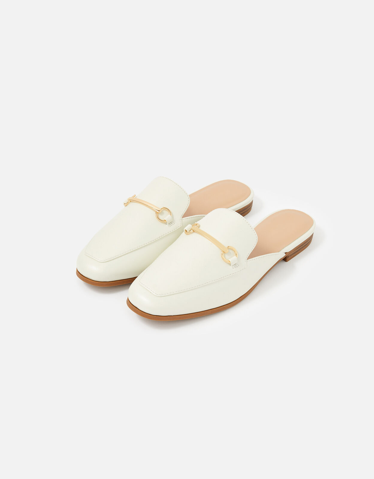 White cheap backless loafers