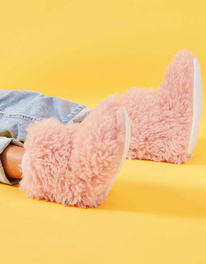 Girls Yetti Slipper Boots, Pink (PINK), large