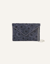 Embellished Classic Clutch Bag, Blue (NAVY), large