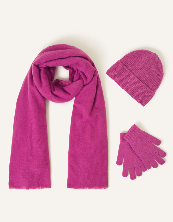 Super-Soft Hat, Gloves, and Scarf Set, Pink (PINK), large