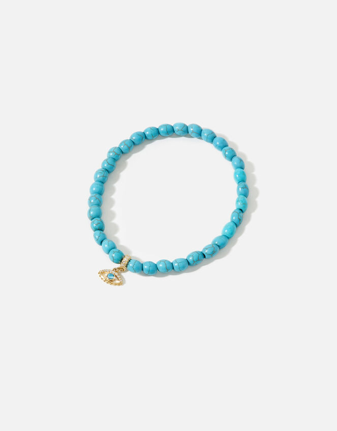 14ct Gold-Plated Turquoise Power Stone Bracelet, , large
