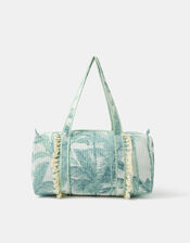 Palm Print Quilted Weekend Bag, , large