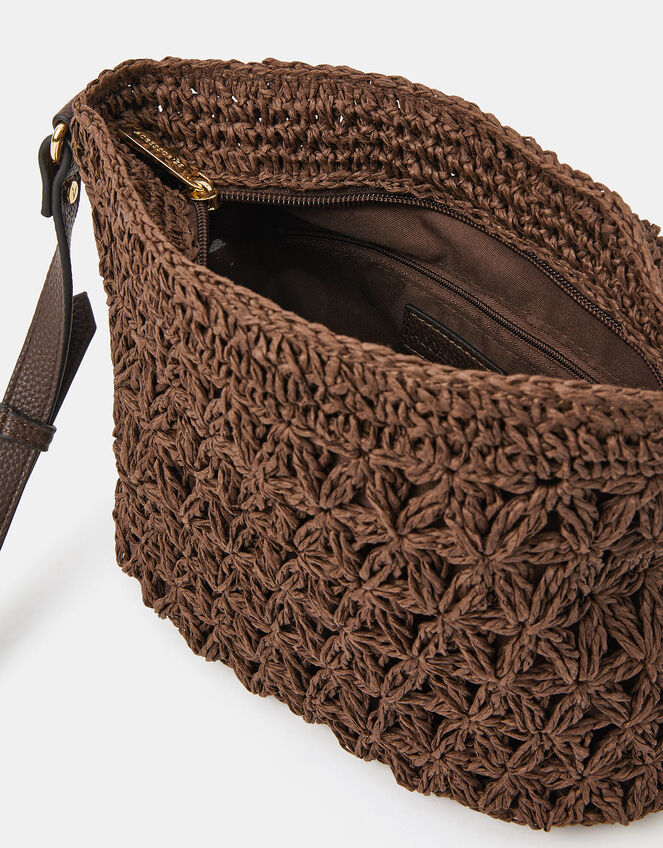 Raffia Crossbody Bag, , large