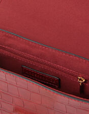 Bamboo Handle Croc Crossbody Bag, , large