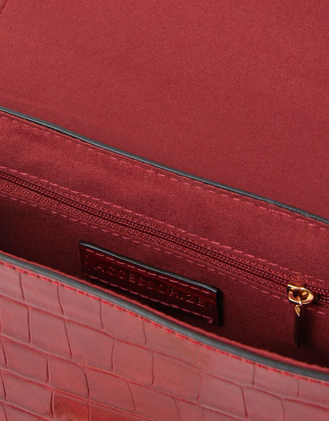 Bamboo Handle Croc Crossbody Bag, , large