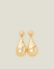Large Hammered Teardrop Earrings, , large
