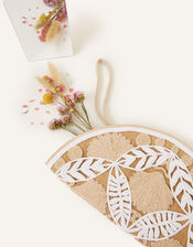 Large Shell Jute Clutch Bag, , large