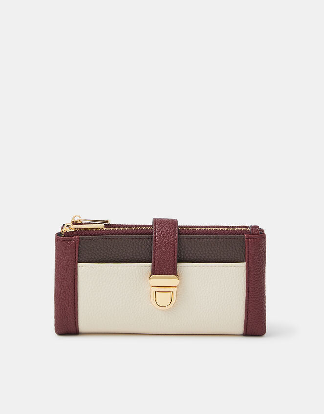 Push Lock Wallet , Red (BURGUNDY), large