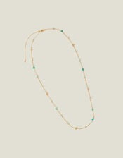 14ct Gold-Plated Stone Station Necklace, , large