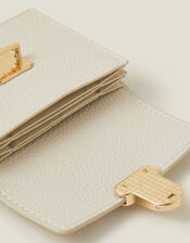 Push Lock Card Holder, Cream (CREAM), large
