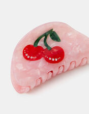 Cherry Print Oval Claw Clip, , large