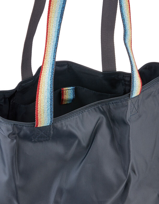 Rainbow Strap Packable Shopper Bag, , large