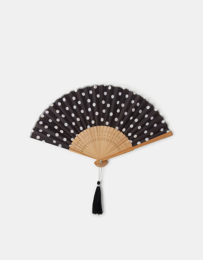 Polka Dot Print Foldable Fan, , large