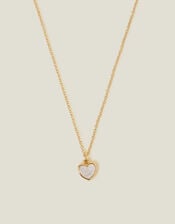 Pearly Heart Pendant Necklace, , large