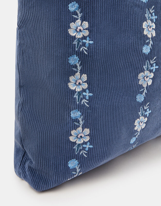 Floral Embroidered Cord Shopper Bag, , large
